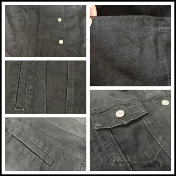 Distressed Oversized Denim Trucker Jacket Women's Long Sleeve Button Up - Picture 5 of 8